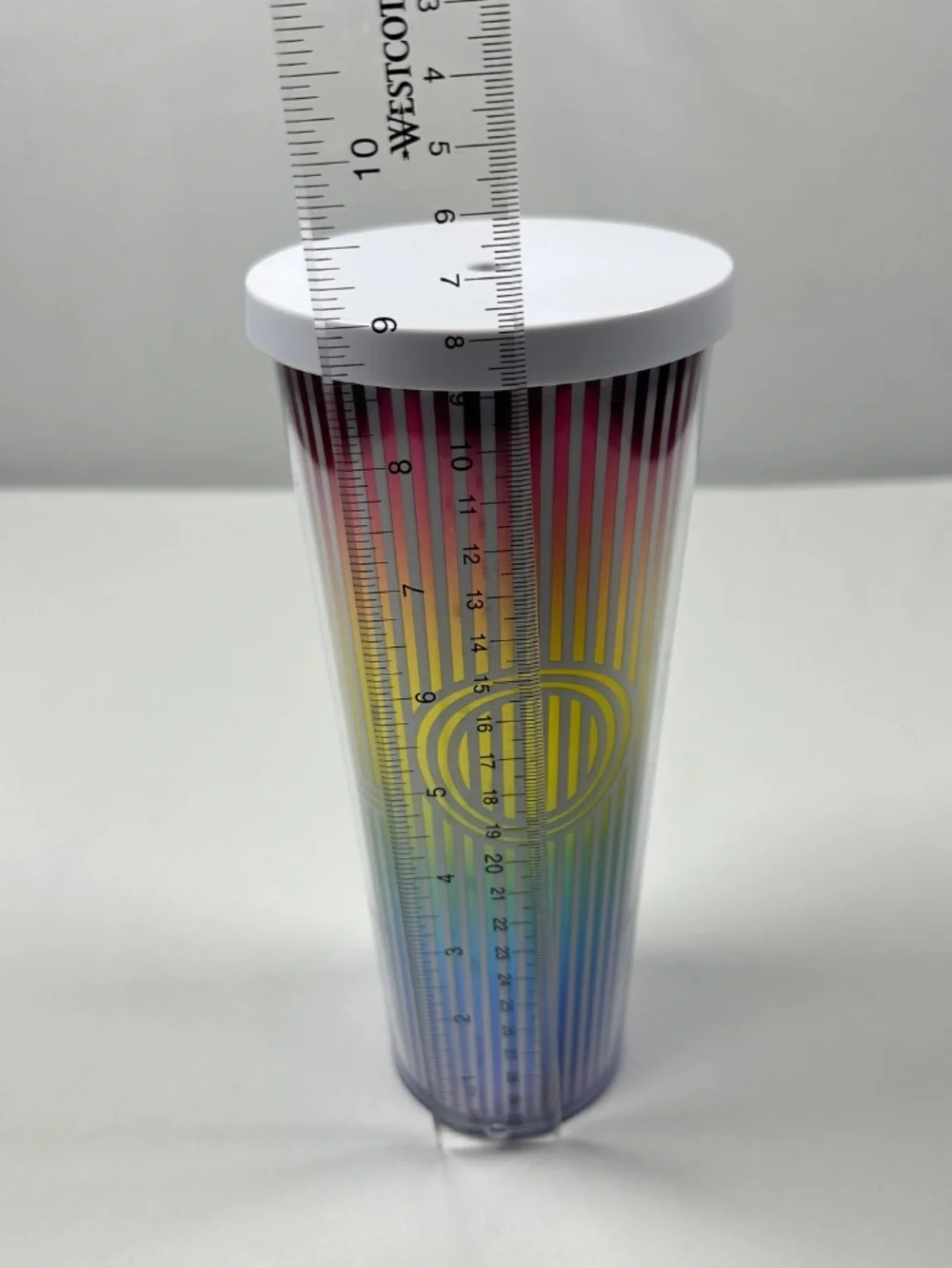 Starbuck 2019 Summer Love Pride Iridescent Rainbow 24 Oz Venti Tumbler White Lid